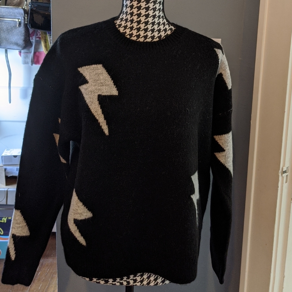 Lightening bolt pattern sweater